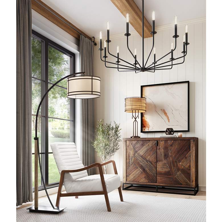 Oil-Rubbed Bronze 2-Light Downbridge Arc Floor Lamp
