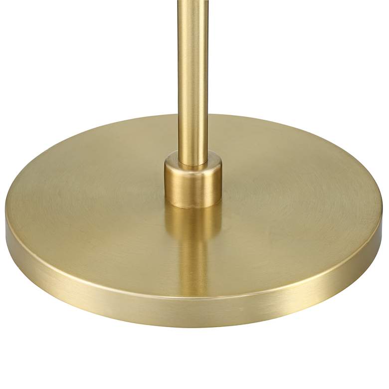 Warm Gold Chairside Arc Offset-Arm Floor Lamp